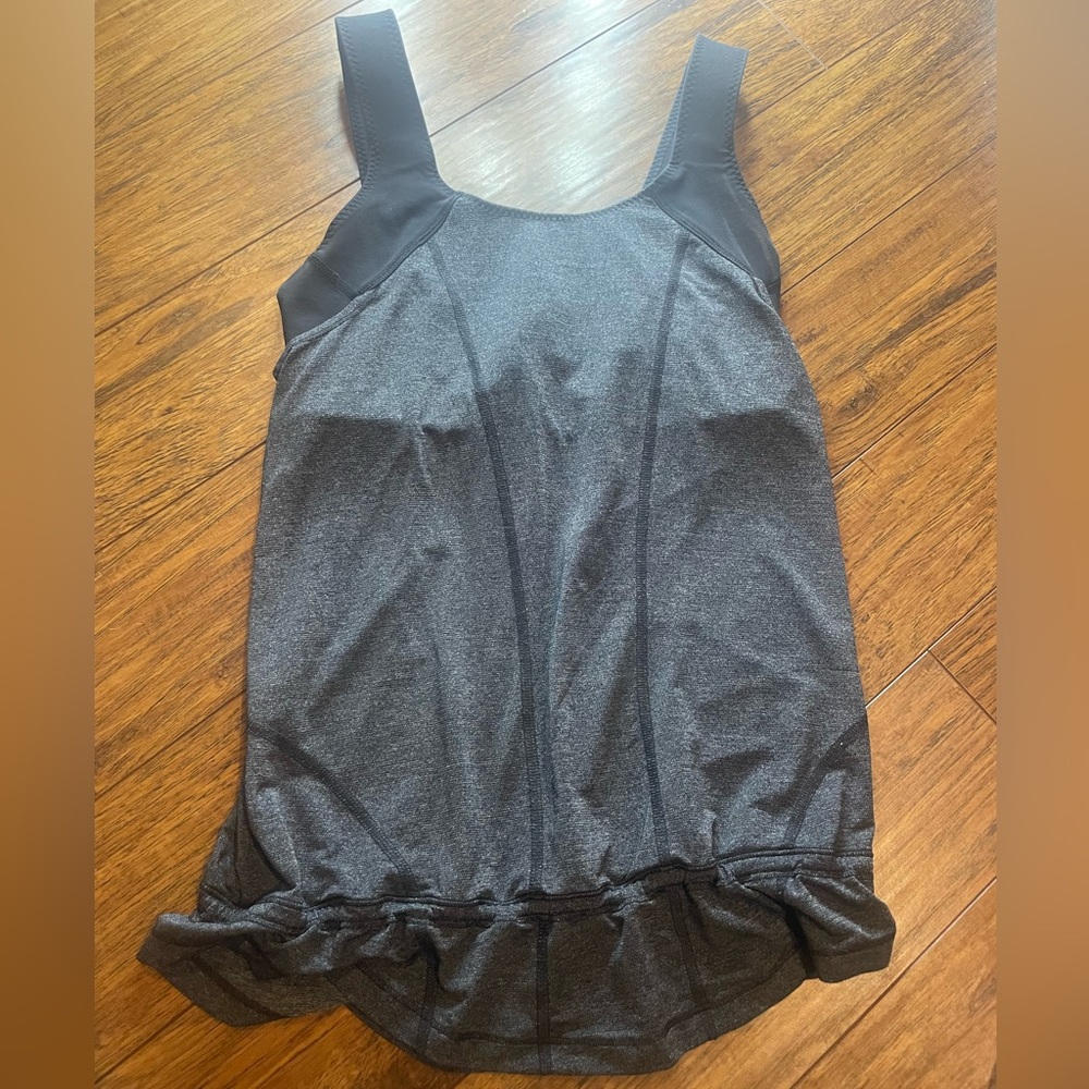 Grey and Black Lululemon Tank Top.